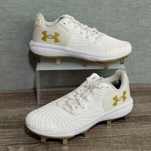 Under Armour UA Glyde 2 MT Softball Cleats Womens Size 6.5 US White Gold 3026601
